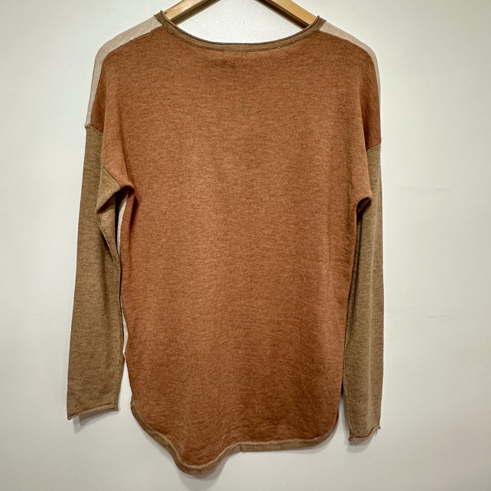 NEW Smartwool Shadow Pine Sweater Medium Almond Heather Colorblock Merino Wool - Picture 11 of 11
